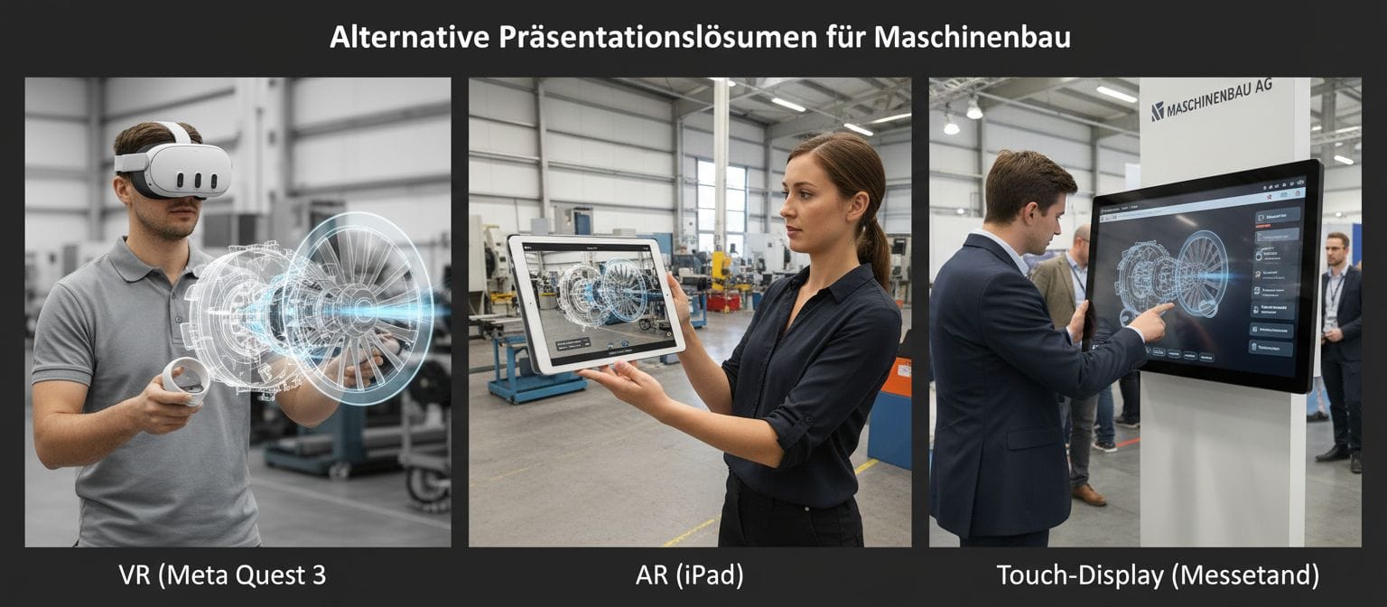 Alternative Präsentationslösungen für Maschinenbau: VR, AR, Touch